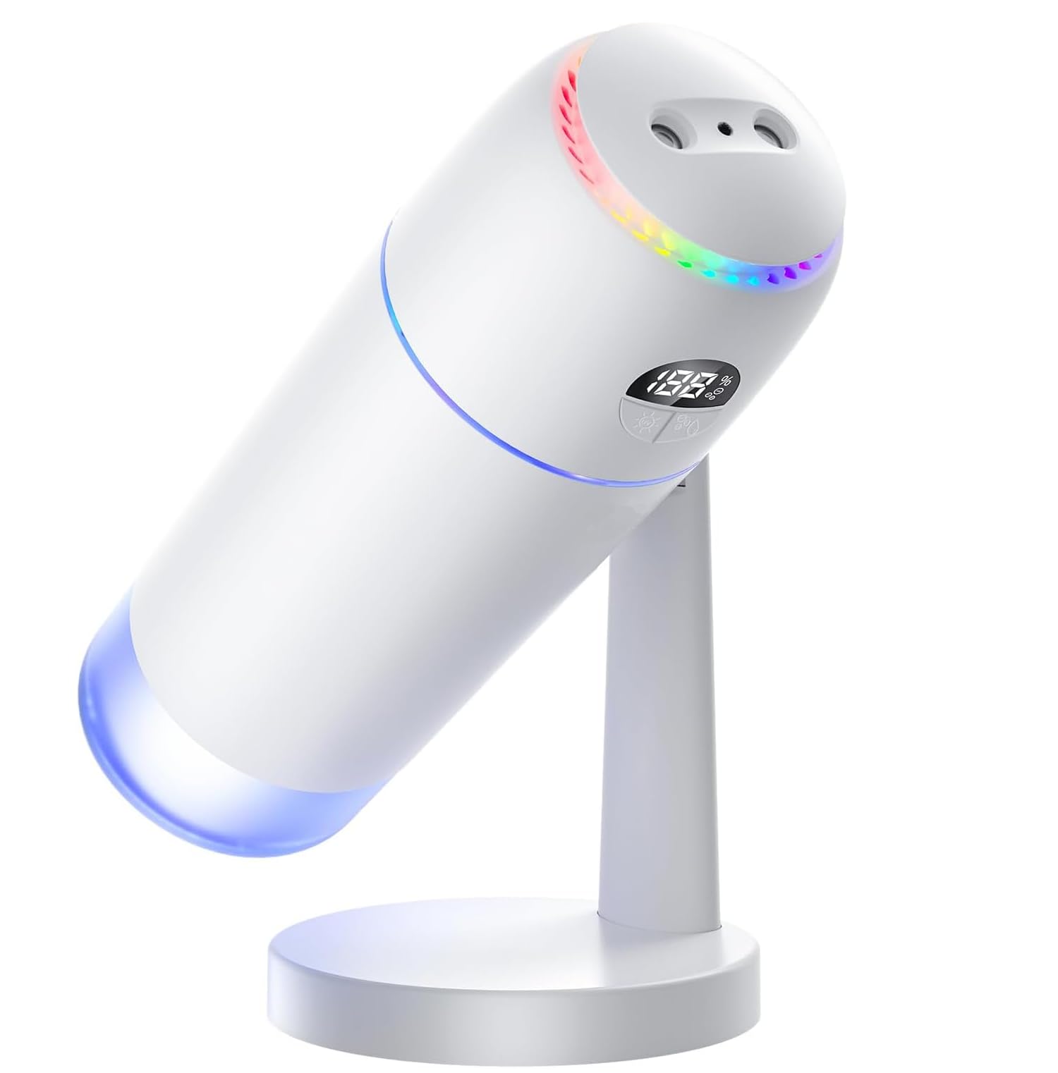 小型加湿器デスク枕充電式加湿器ダブルノズルアロマ対応500ml大容量超音波加湿器コードレス加湿器静音..