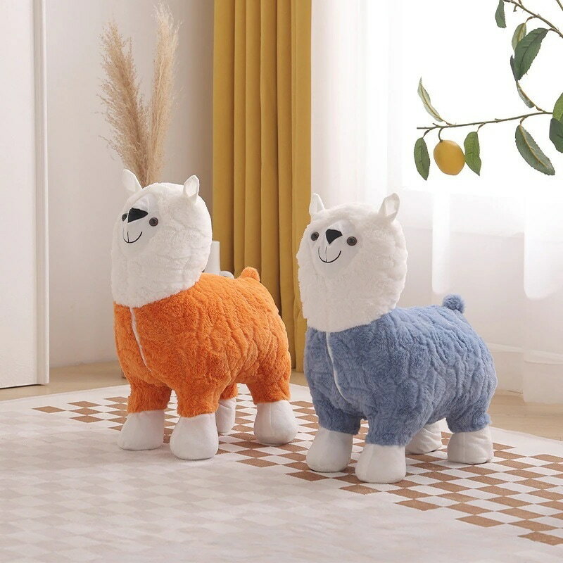アルパカシートドアは座ってくことができます靴スツール家庭用動物スツール人形ソファスツールスツール..