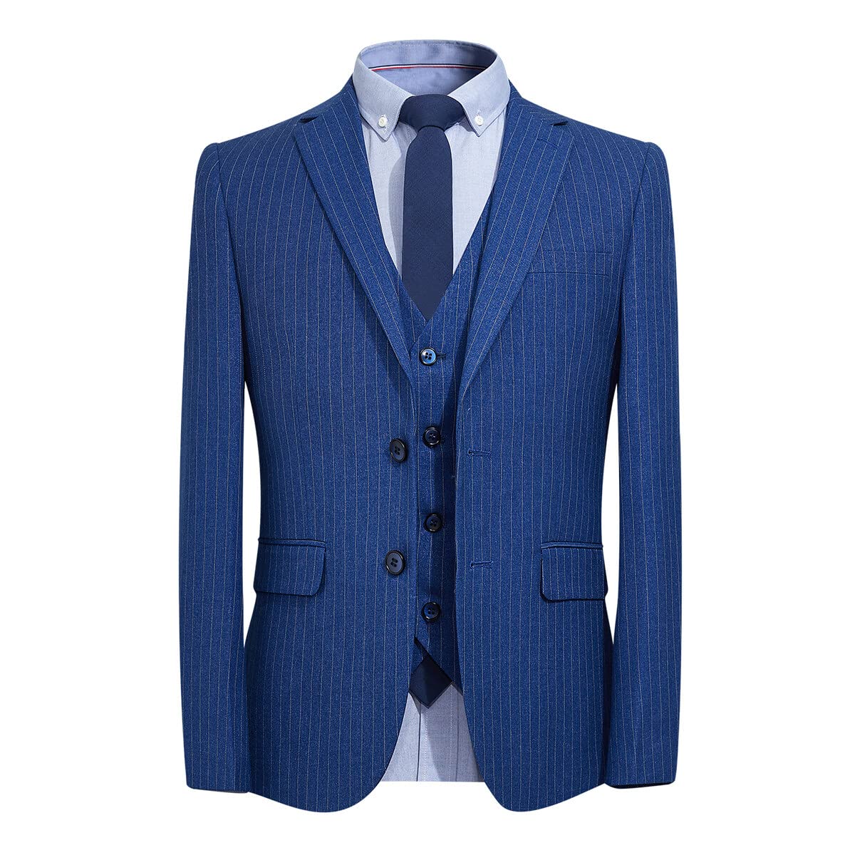 スーツ スリーピース メンズ ストライプ ビジネス 細身 紳士 礼服 就職スーツ