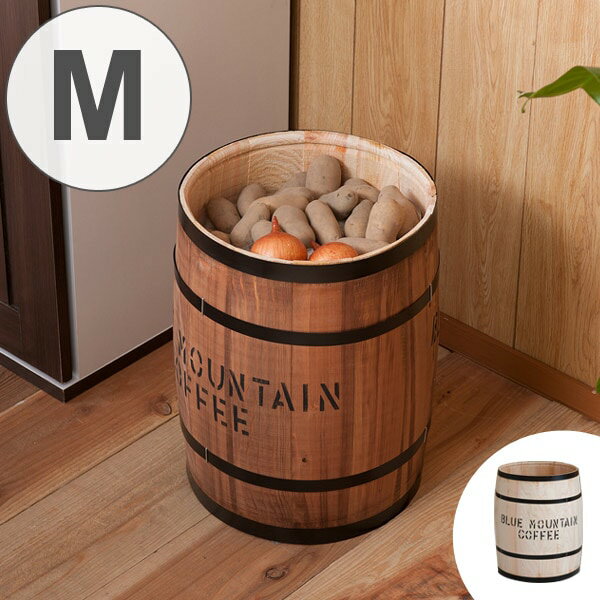 コーヒー樽 木樽 ヒノキ製 Mサイズ 高さ43cm インテリア 収納 木製 樽型 バレル 鉢カバー サイドテーブ..