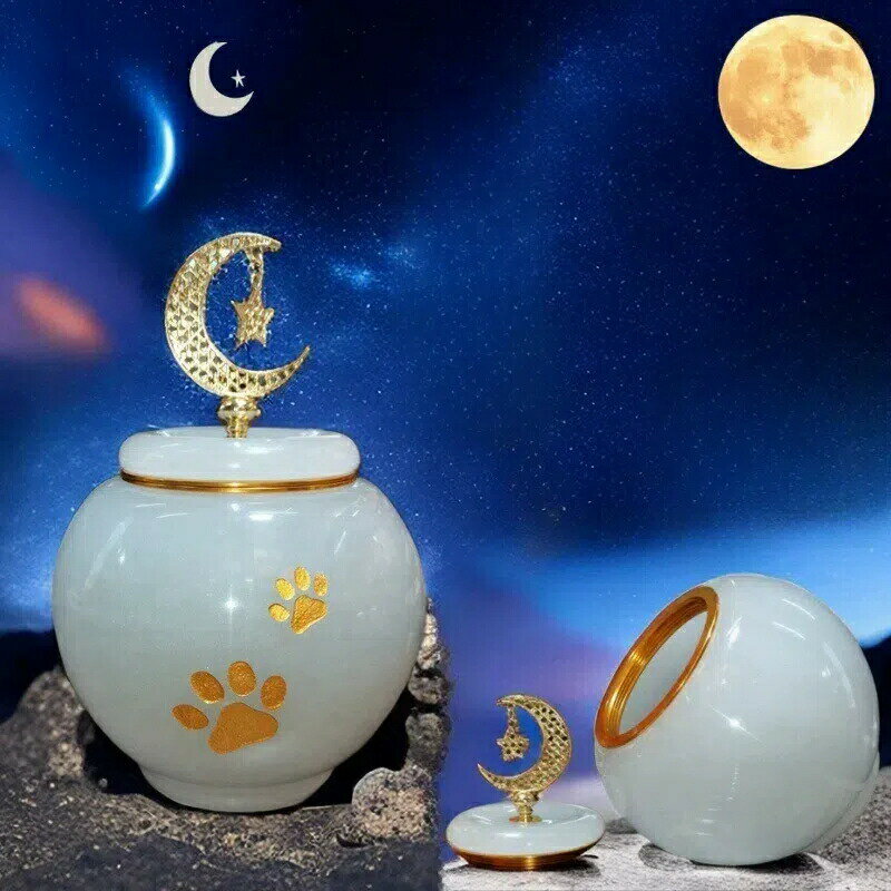 新しい密封缶ペット葬儀用品クロスボーダーハイエンド大理石骨壷防湿ペット骨壷ボール
