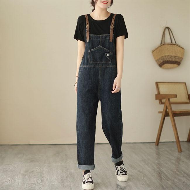 デニムサロペット レディース オーバーオール ジーンズ 春 夏 秋 サロペットパンツ デニム オールインワン ノースリーブ ワイドパンツ