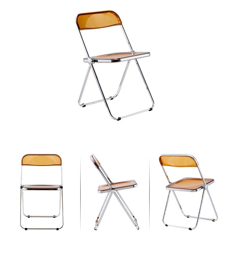 み デスクチェア コンパクト おしゃれ チェアー オフィス パイプ椅子 クリアイス スタッキングチェア