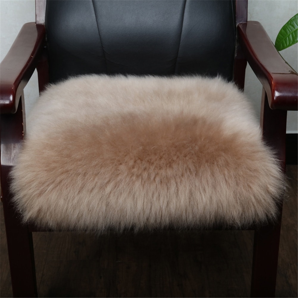 長毛 ムートンクッション 角サイズ 色が選べる 多色展開 ムートン 座布団 オーストラリア産原皮を使用 ..