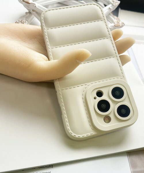 モバイルケース 「 / ノリータ 」くすみ ホワイト ダウンジャケット風 アイフォンケース アイフォンカ..