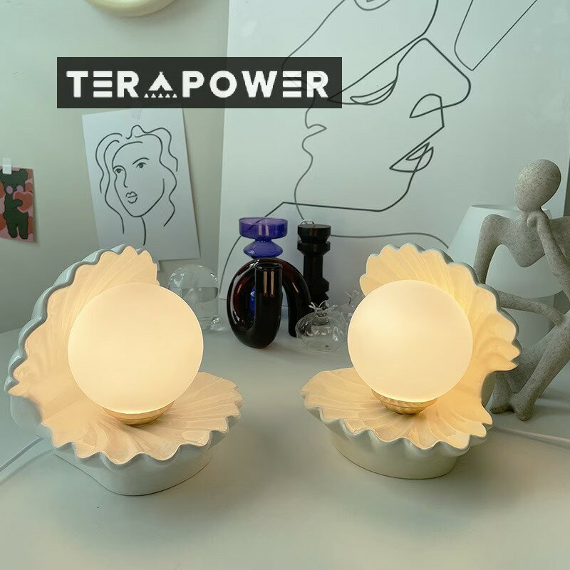 キャンドルウォーマーシェルセラミックテーブルランプナイトライト寝室ベッドサイドテーブルランプ赤ちゃんの睡眠目の保護プラグインギフトアロマキャンドルアロマ