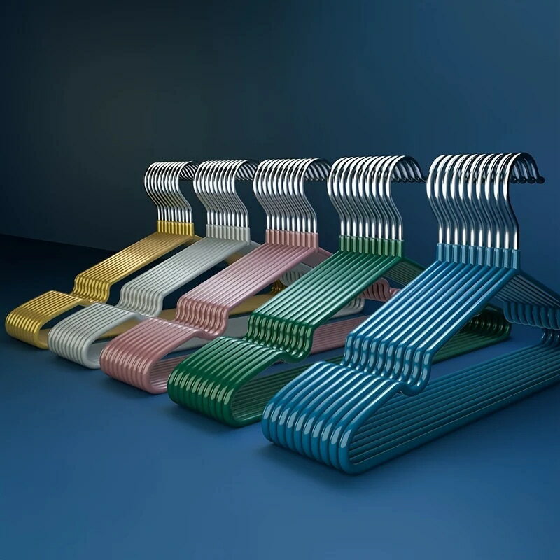 ピース ヘビーデューティー 滑り止め メタルハンガー パウダーコーティング付き - 寝室＆バスルーム整..
