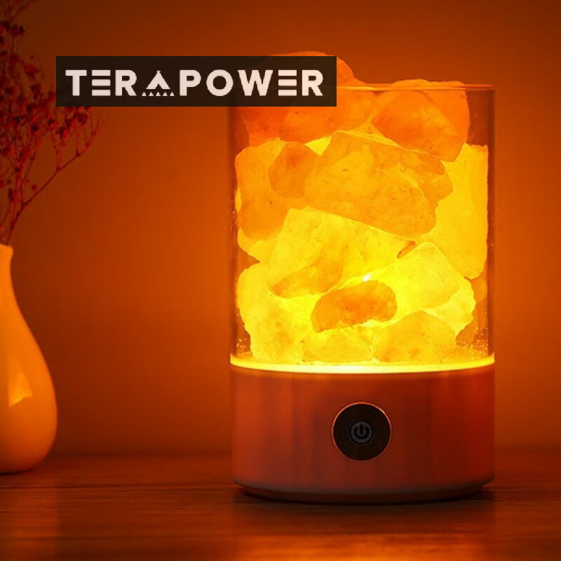ヒマラヤクリスタルソルトランプマイナスイオン空気浄化ランプ寝室ロマンチッククリスタルナイトランプ..