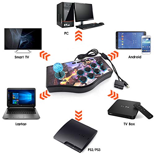 スマートTv用レトロなアーケードゲームロッカーコントローラーUsbジョイスティック内蔵バイブレーター8方向ジョイスティック（No.A）