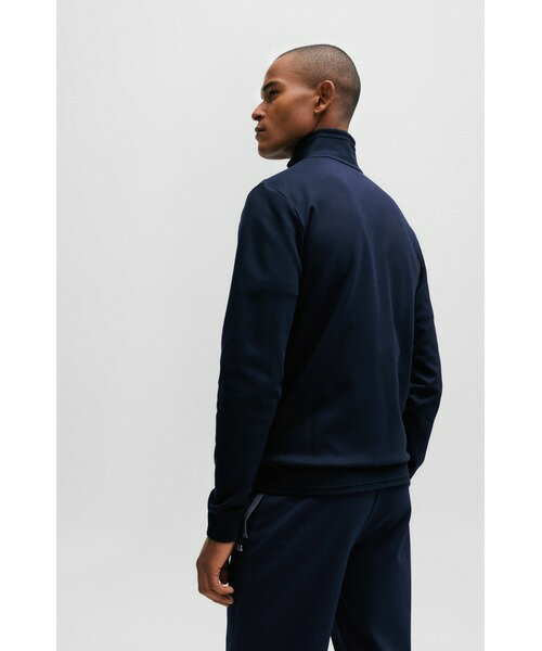 パジャマ ロゴエンブロイダリー コットンブレンド ジップアップジャケット メンズ