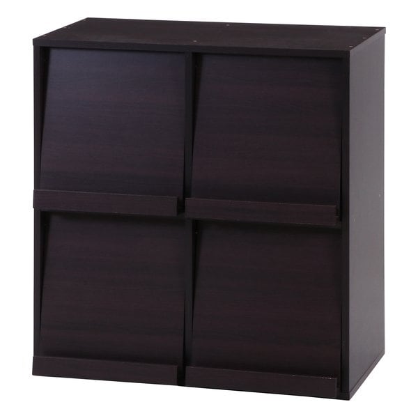 ディスプレイラック 4マス 幅80cm ブラウン ブラウン