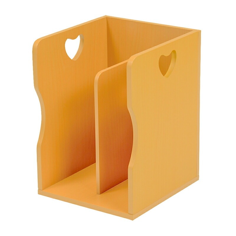 ブックスタンド　2個組（ナチュラル）　 ハートのデザインが可愛いナチュラルなブックスタンド仕切りが付いて本雑誌をしっかり収納!重ねて使えます