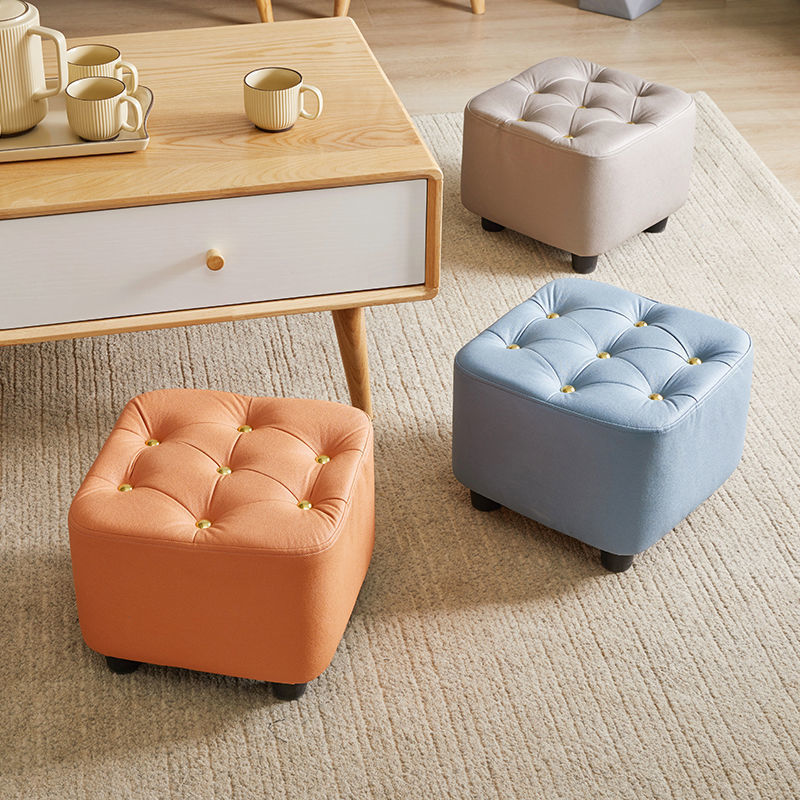 無垢材の小さなスツールホーム厚みのあるシンプルでモダンな靴交換用の小さなベンチスツールリビングソファスツール子供用ロースツール1270