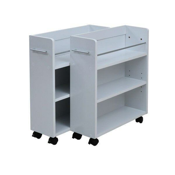 JKプラン クローゼット 収納 ラック 2個セット （1個あたり）幅19.5 奥行58.5 高さ65.5 ホワイト