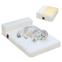 犬ベッド 猫ベッド ペットクッション 折りたたみ式 枕付き 高反発 春夏秋冬 通気性 蒸れにくい 滑り止め 洗える (M, 白)(3)
