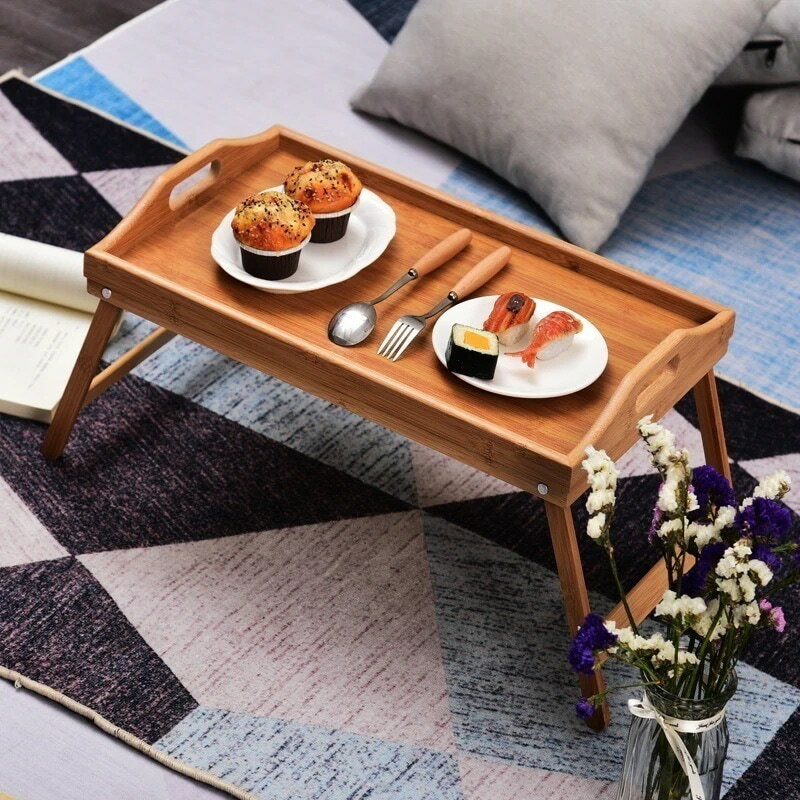 ベッド食卓竹ノート小さなテーブル月子テーブル手提げ机怠け者ソファー老人折り畳みトレイブラケット