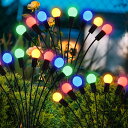 ソーラーライト クリスマス 飾り 屋外 防水 【4セット-暖色】 ガーデンライト 8個LED IP65ソーラーホタルライト 蛍の光効果 夜間自動点灯 雰囲気作り...