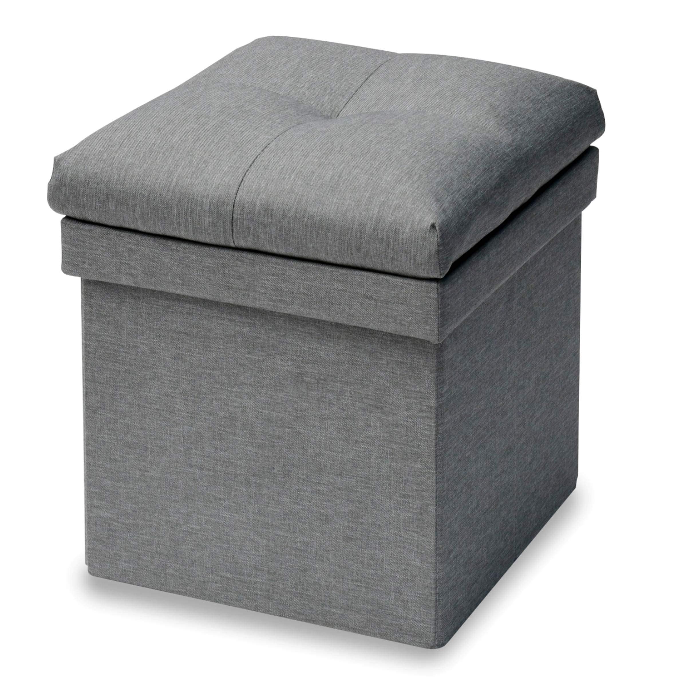 収納スツール テーブル付き 座面が座布団にもなる 折りたためる オットマン 収納ボックス 椅子幅38×奥..