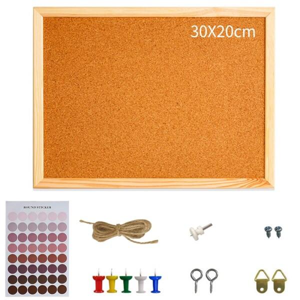 コルクボード 壁掛け 1セット 掲示板 軽量 木製 20x30cm 多機能コルクボード ポスター 写真 地図 装
