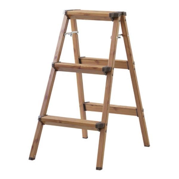 ステップスツール3段 ブラウン 幅44×奥行き64×高さ79cm