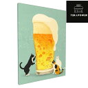ポスター アートパネル 三匹の猫とビール 絵画 北欧 アートポスター 人気 インテリア おしゃれ アートフレーム 壁掛け絵画 木枠付き Arts 装飾画 壁掛け...