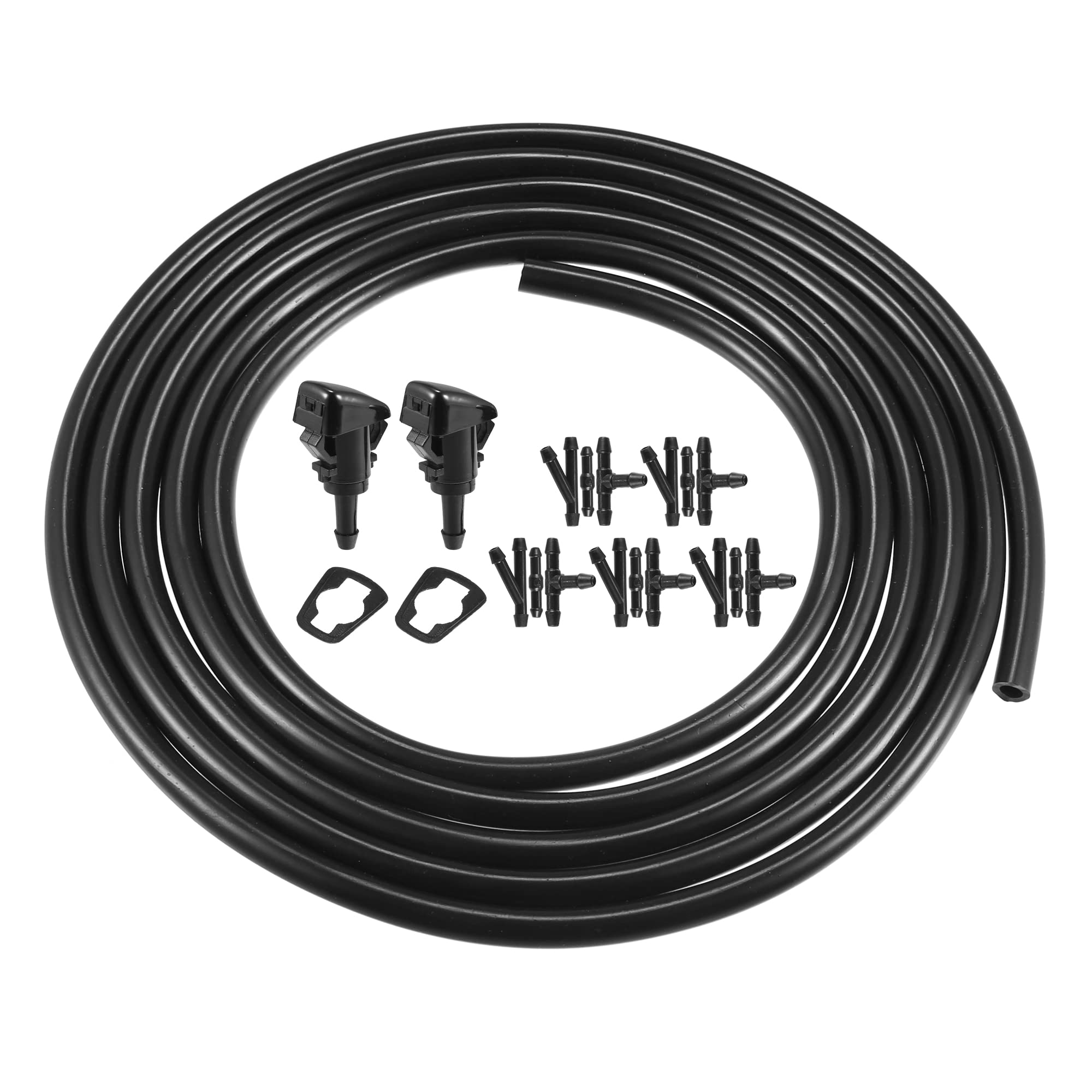 T フロントガラスウォッシャーノズル Dodgeに対応 Ramに対応 Chryslerに対応 ガスケットコネクタキット付き 置換 2.5Mホース 5303833AA 2個