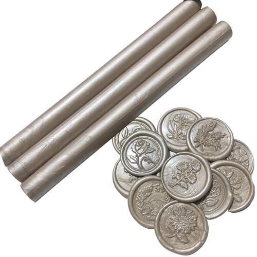 シーリングワックス シルバー スティック 11mm 10本セット グルーガン 封蝋 (シャンパン) シーリングワックス シルバー スティック 11mm 10本セット グルーガン 封蝋 (シャンパン)