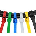 結束バンド リピートタイ 再利用タイプ (5×200) 用途で色分けできる 色付きタイラップ6色セット
