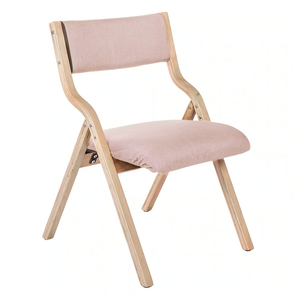 ピンク ダイニングチェア 木製 椅子 完成品 介護チェア イス 折りたたみチェア カバー洗える　7色選択..