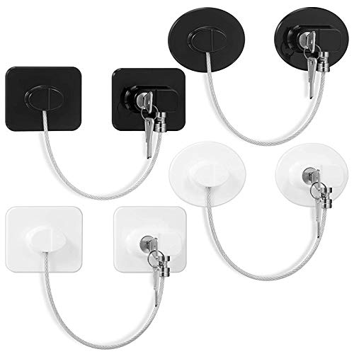 4ピース冷蔵庫ロック冷蔵庫ロック子供用8キー付き子供用、冷凍庫ロック子供用安全キャビネットロック