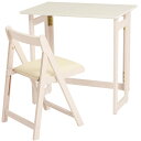 折りたたみデスク チェア 2点セット デスク 幅70cm 奥行き45cm パソコンデスク 学習デスク キッズデスク 作業台 キッチンデスク アジャスター式 厚さ8cm すき間 シンプル コンパクト おしゃれ 一人暮らし 北欧 (ホワイトウォッシュ)