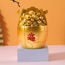 家の装飾のための樹脂貯金箱マネーバッグの形の置物ゴールド11x14cm