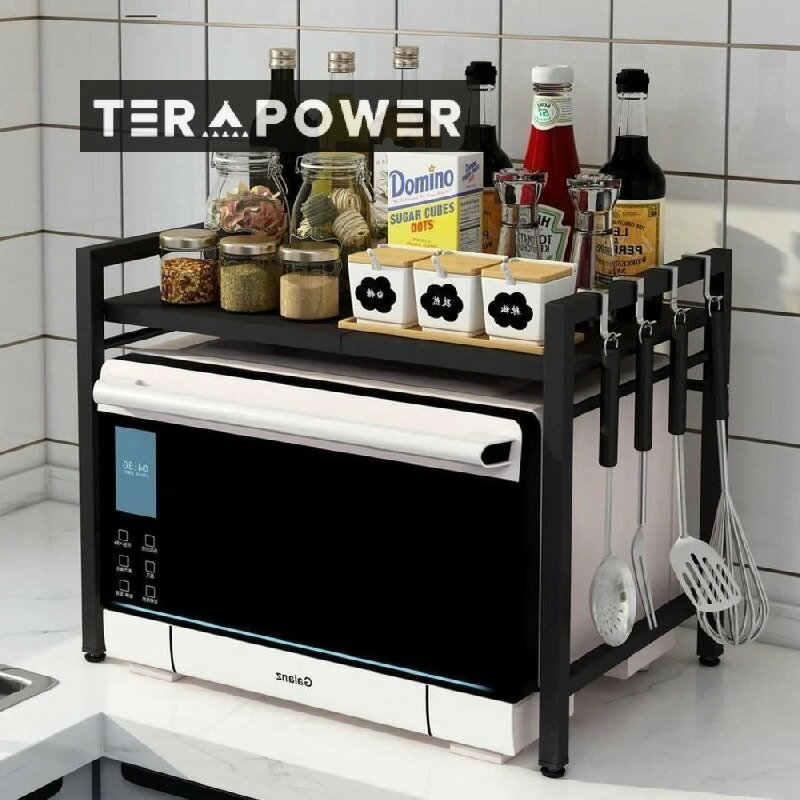 レンジ台 レンジ上ラック 伸縮式 棚 家電収納 キッチンラック 電子レンジボード 整理棚 調味料置き 調..