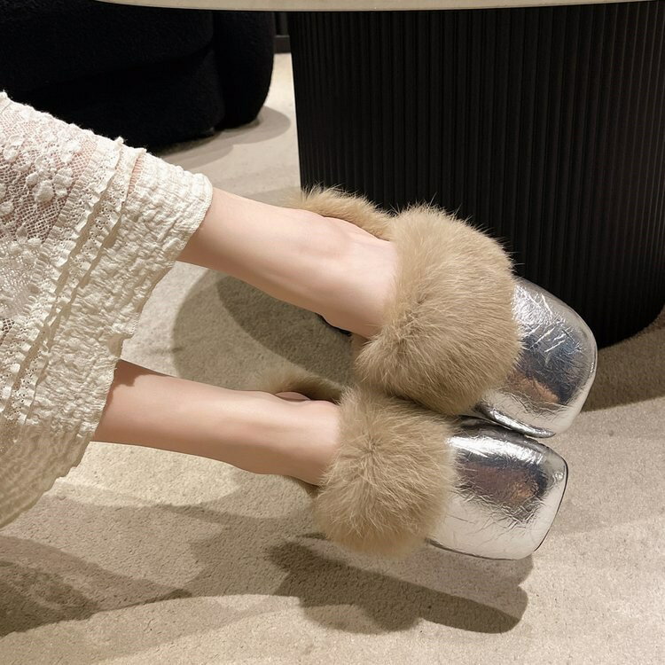 する デザインセンス サンダル 毛スリッパ パイル入り 滑り止め パイル 保温 綿スリッパ(4)