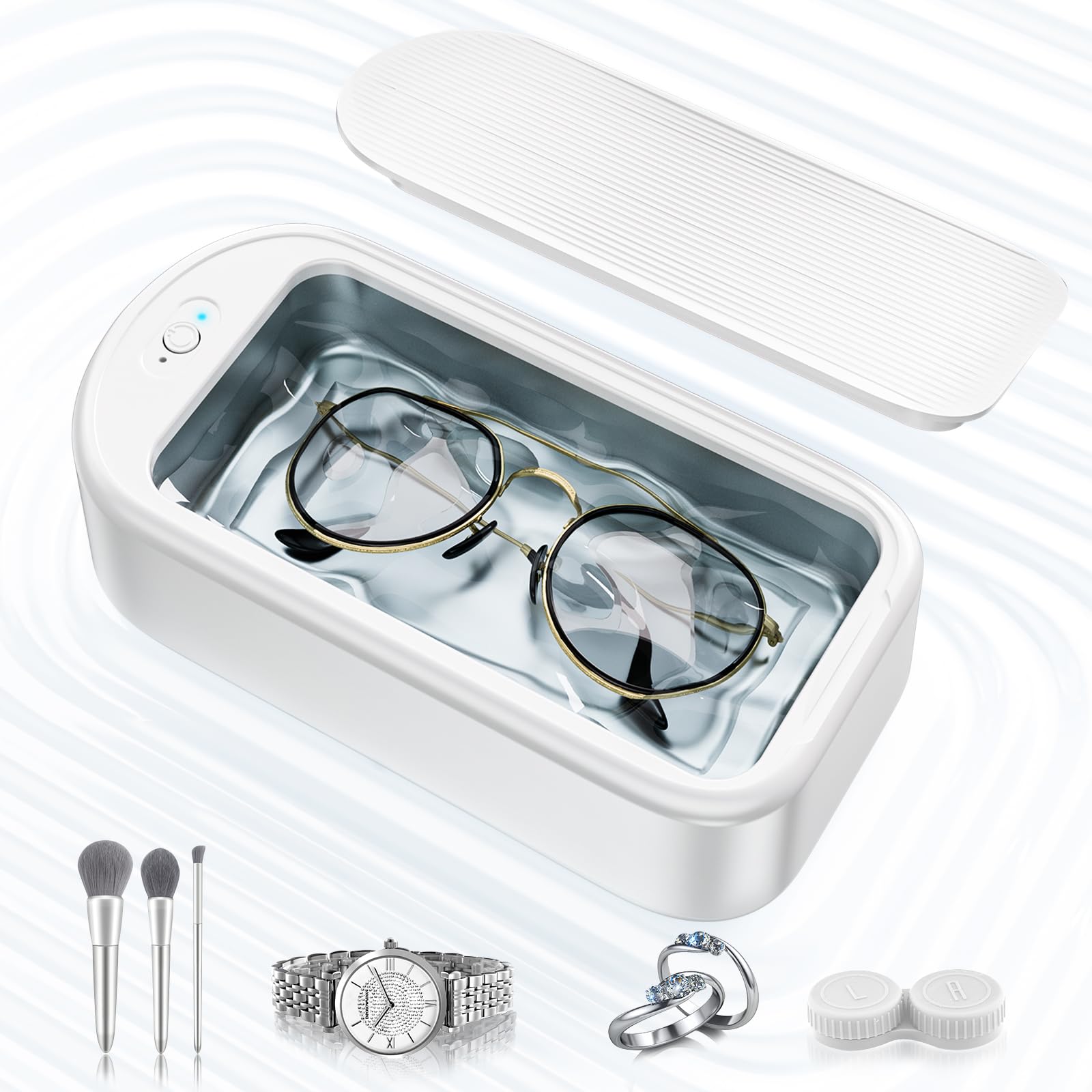 超音波洗浄機 640ml容量 眼鏡洗浄機 家用メガネ洗浄機 超音波メガネクリーナー 腕時計バンド 指輪 貴金..
