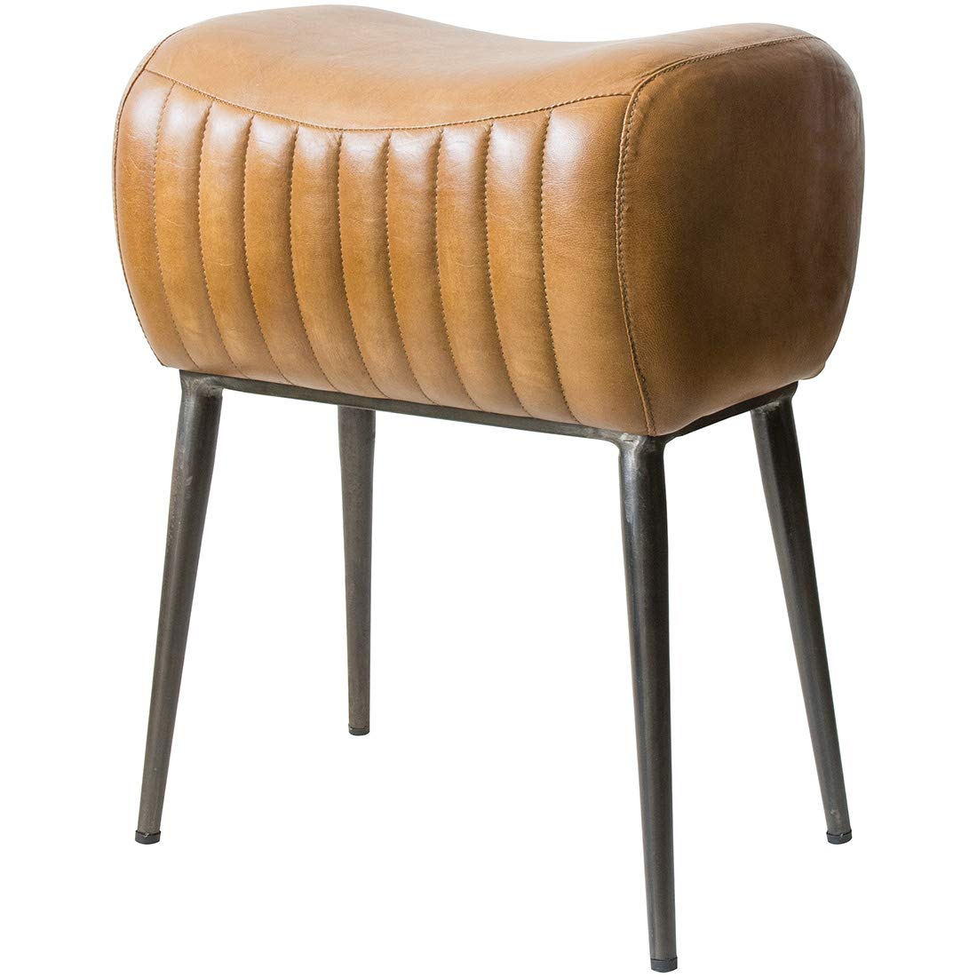 スツール 幅39×奥行30×高さ50cm（座面高：48cm） ブラウン ヴィンテージ感のあるアイアンフレーム