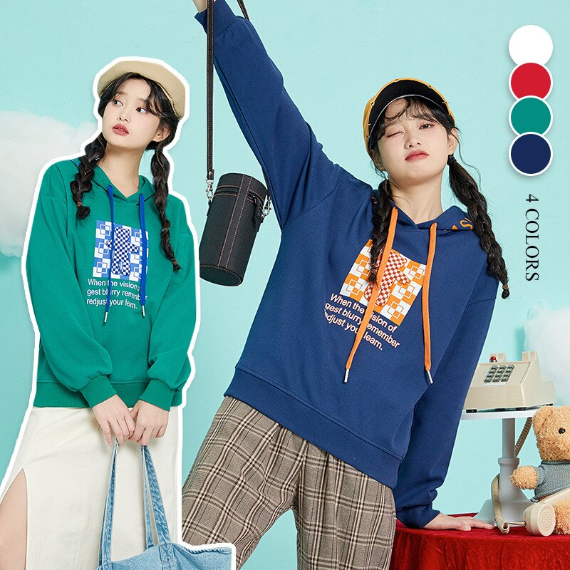 セーターの女性の 年の新しい秋と冬のルーズ カジュアル イン手紙刺繍学生薄い長袖トップ婦人服