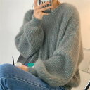 カーディガン 長袖裹起毛厚手 ニット アイスシルク 韓国ファッション ゆったり 無地 ショート カーディガン アウターウェア