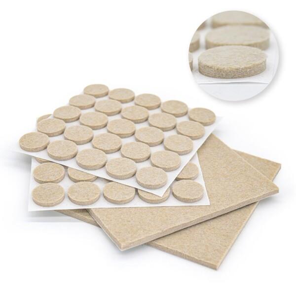 家具保護パッド 50個円形＋2枚方形 フェルトパッド キズ防止・防音・防振 滑り止め マ