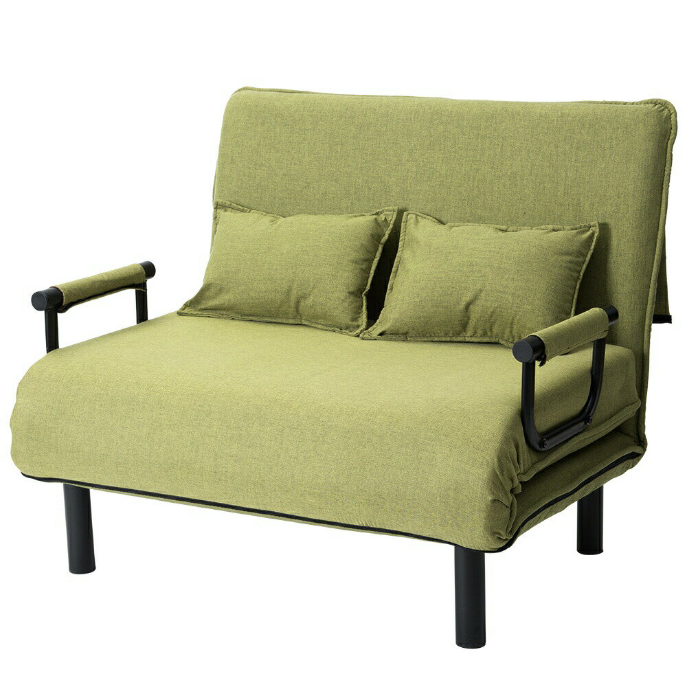 ソファベッド 折りたたみ ファブリック生地 カウチソファー 幅60 肘付き 一人掛け 二人掛け カウチ リ..