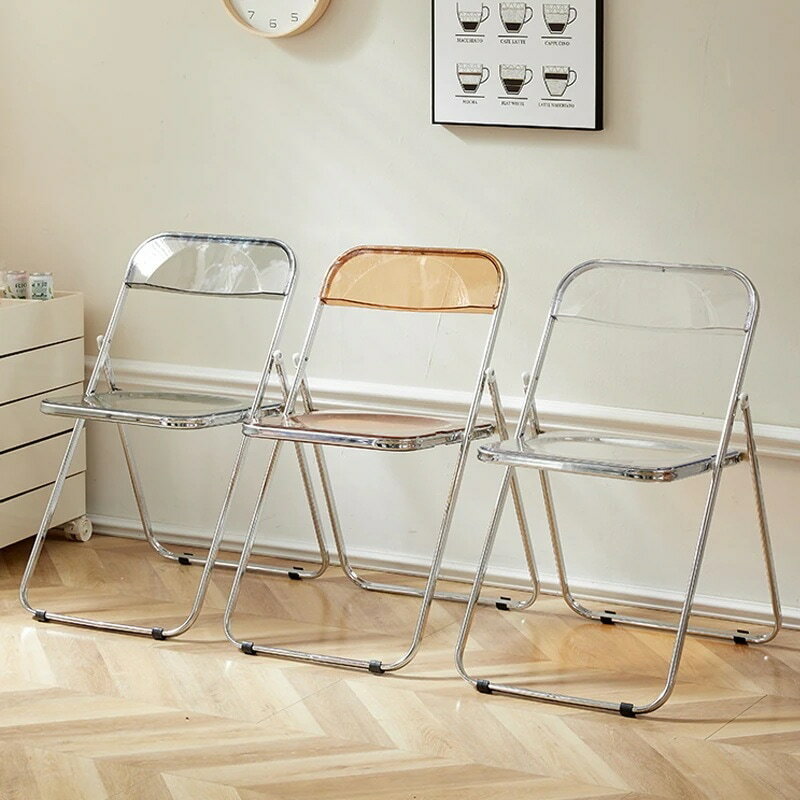 シンプル折りたたみ椅子透明アクリル椅子Ins風写真椅子化粧椅子レストランの椅子水晶透明椅子