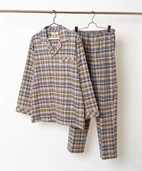 パジャマ 「DAKS」撚り杢ネルチェック パジャマ メンズ
