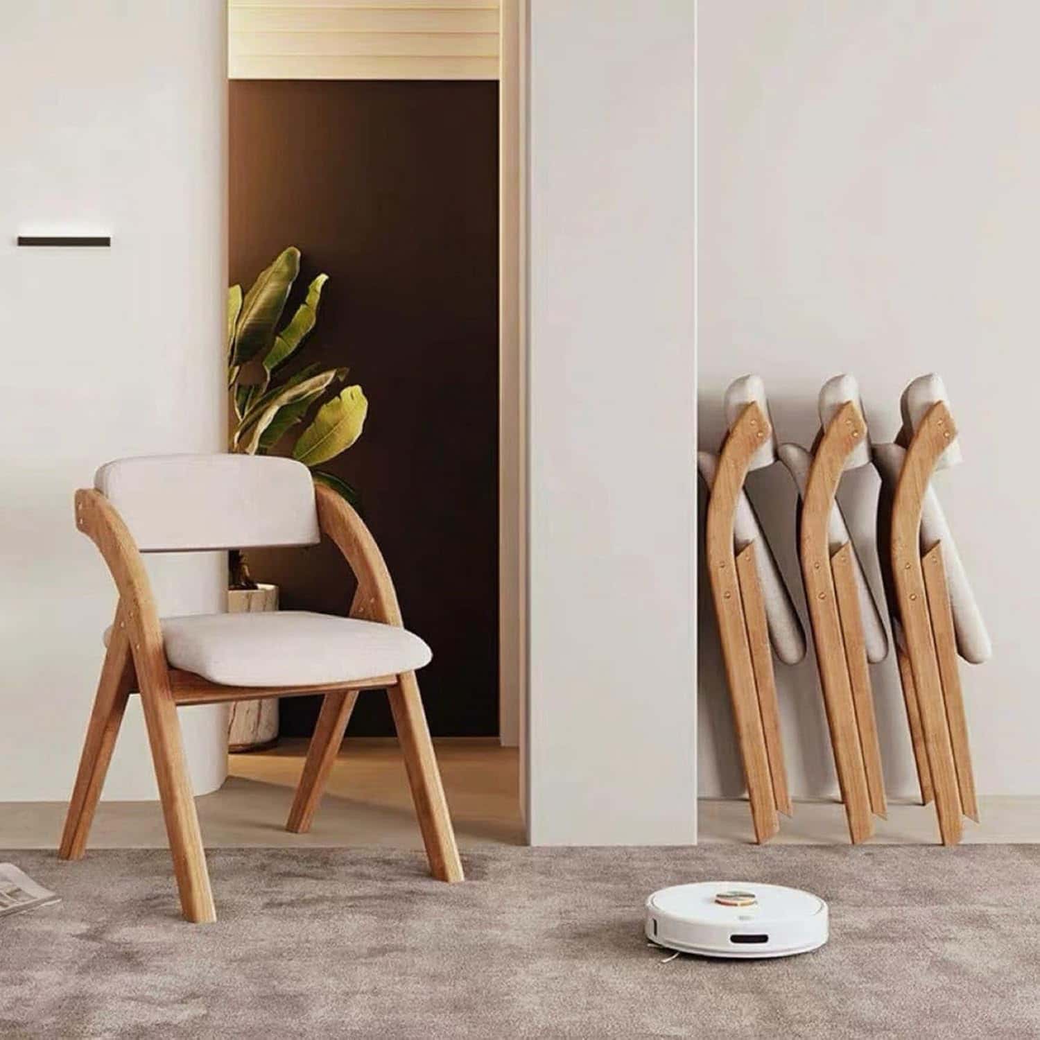 折りたたみダイニングチェア 軽量 椅子 クッション付き コンパクト 省スペース リビング アウトドア 家..