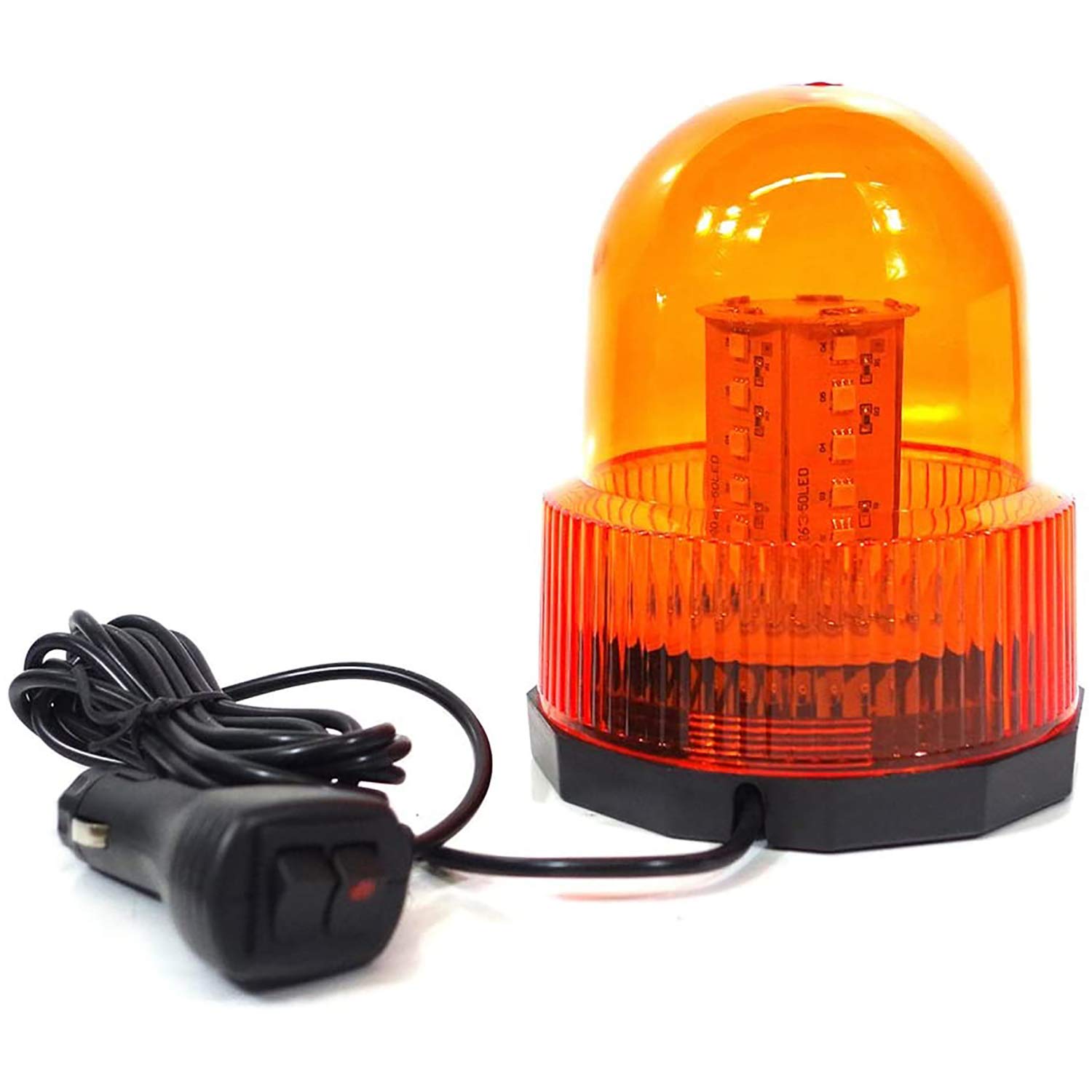 車用回転灯 黄色（回転・点滅）マグネット式 3mコード延長 ledストロボライト 雨や霧などの悪天候でも..