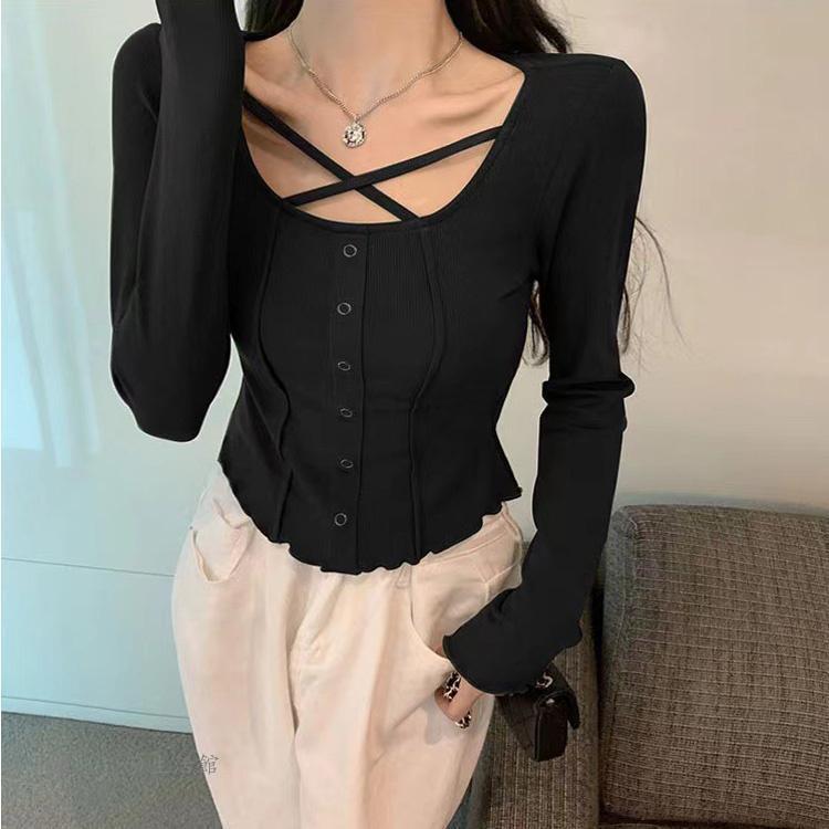 シャツ レース ゆったり tシャツ レディース トップス 長袖 クルーネック ブラウス 柔らか シャツブラウス 体つきをつくろう ボタン 通勤 通学