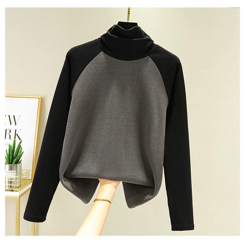 ハイネックブラウス 裏起毛 ブラウス トップス ハイネック 長袖 微起毛 秋 冬 保温 コーデ カジュアル カットソー tシャツ コーデ 着痩せ