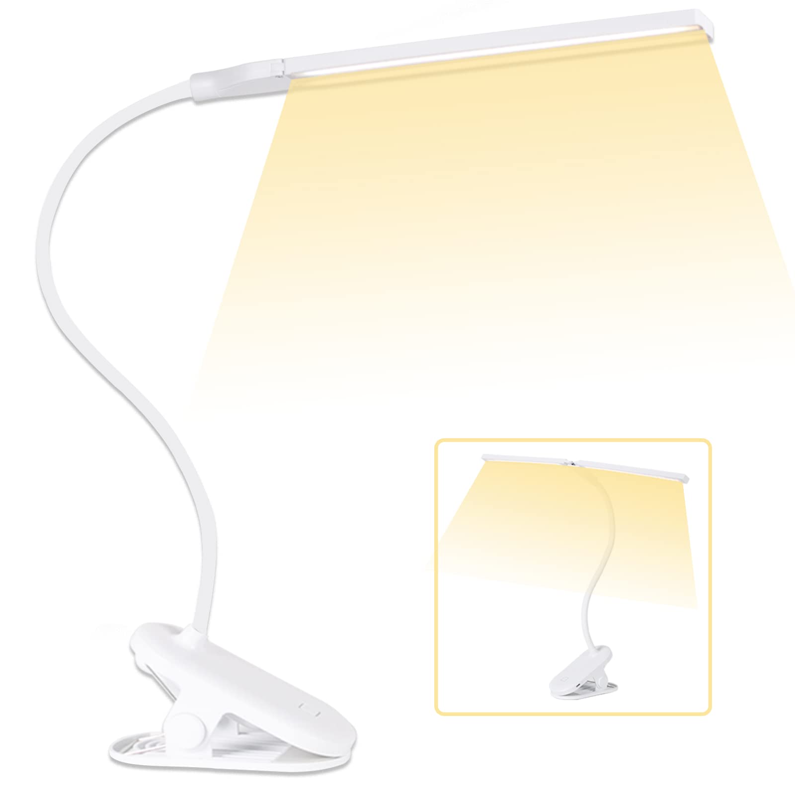 クリップライト led 目に優しい 明るい デスクスタンドライト コードレス 卓上 おしゃれ ブックライト 読書灯 ベッド テーブルライト 3段階調色 無段階調光 電気スタンド シリコーンUSB充電