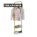 ハンガーラック スリム 洋服ラック おしゃれ 収納 頑丈 服かけスタンド 人気 シングルハンガー 省スペース ポールハンガー コート掛け 棚付き 幅50 コンパ...
