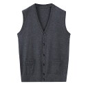 メンズ ベスト ニット Vネック 前開き 無地 トップス アーガイル ウール混 ポケット付き ファッション セーターベスト ビジネス カジュアル 通勤 春秋冬