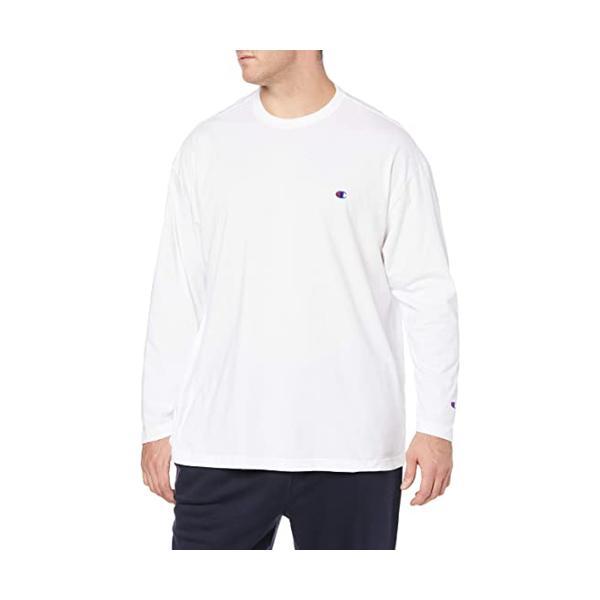 チャンピオン C3-P401/C3-P401L メンズ ホワイト 2XL ロンT 長袖Tシャツ 綿100% 定番 ワンポイントロゴ刺繍